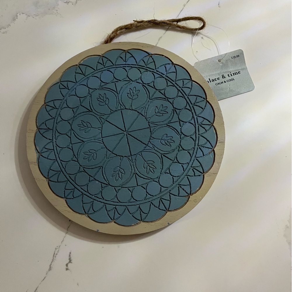7” Wood Mandala Decor Blue
